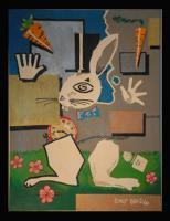 Paintings - The White Rabbit - Acrylic On Canvas